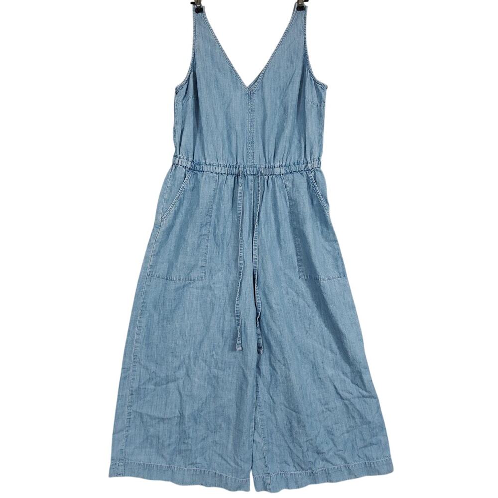 Gap Sleeveless Vacation Travel Chambray Urban Hiking Wide Leg Jumper Romper